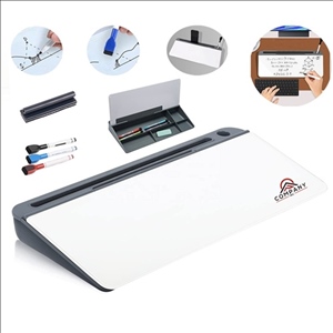 Glass Whiteboard Computer Desk Keyboard Stand Desktop Dry Erase Board with Desk Organizers